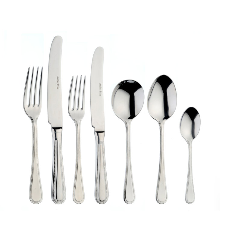 Arthur Price Bead 44 Piece 18/10 Stainless Steel Cutlery Set, Service